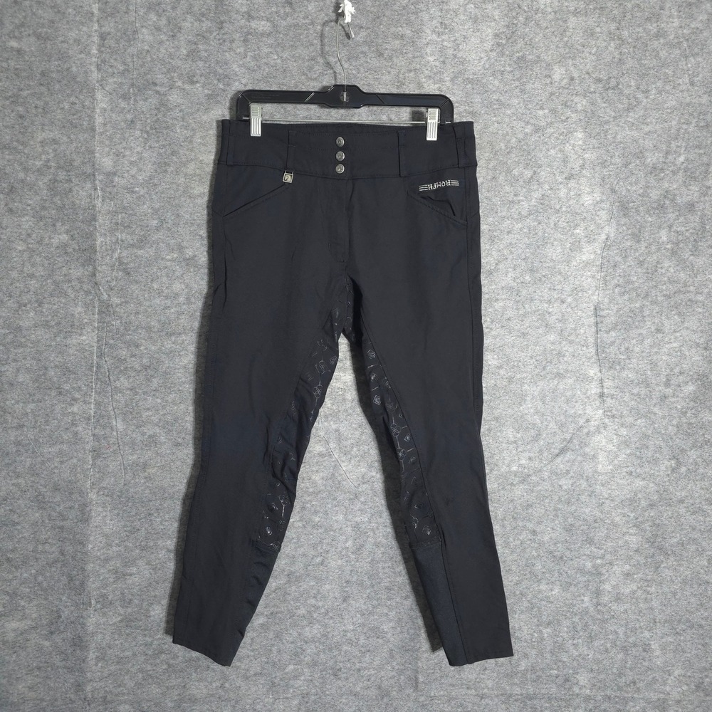 Romfh Breeches Men 32R Black Full Seat Silicone Grip Equestrian Riding Pants